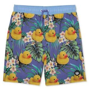 NEFF Men's M Board Shorts Rubber Duck Tropical Print Shorts Blue NWT